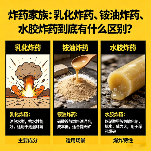 双清炸药家族：乳化炸药、铵油炸药、水胶炸药到底有什么区别？